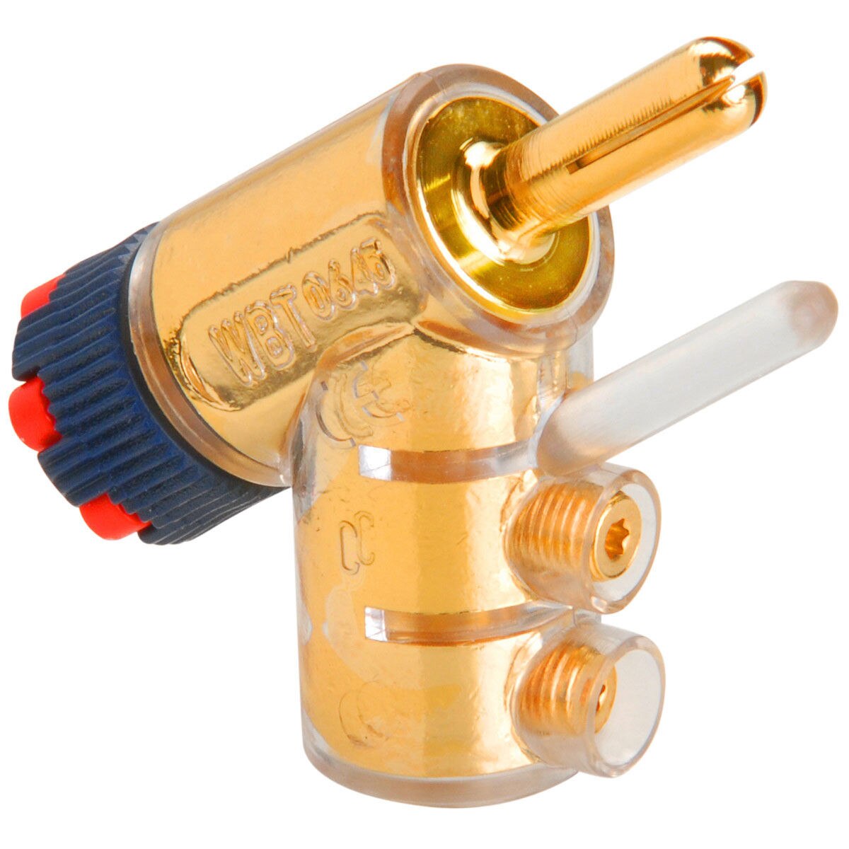 WBT 0645R Stackable Angled Banana Connector Red